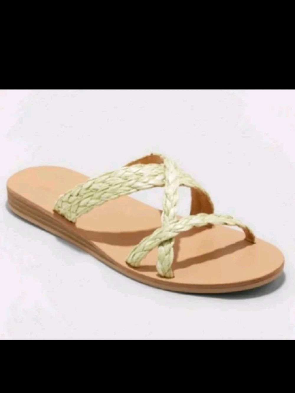 Women Wicker Sandal Sage Opal Slides Shoes Slip On- Universal Thread
